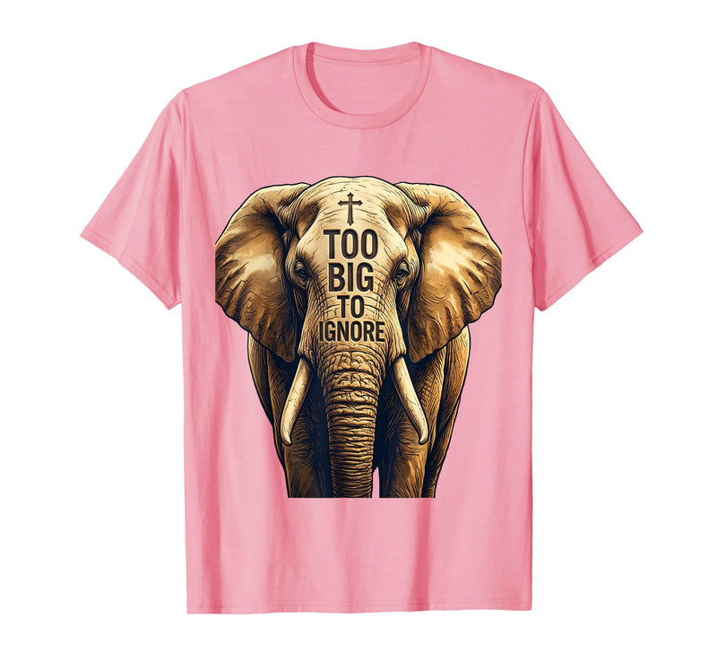 Mademark Too Big To Ignore Bold Elephant Graphic Design T-Shirt - Men - Pink