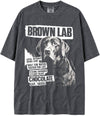 BABATEES U.S.A. MAX-Heavyweight Punk Rock Animals Shaka Wear Oversized 7.5oz Cotton Tshirt - Brown Lab