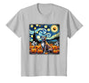 Pitbull Starry Night Tees Starry Night Pitbull Halloween T-Shirt - Silver Grey