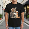 Unisex Adult Men & Women Soft T-Shirt Breathable Crewneck Short Sleeve Workout Shirt Tops - Cat-black