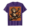 Mademark Smug Monkey Throwing Poop Funny Graphic T-Shirt - Men - Purple