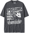 BABATEES U.S.A. MAX-Heavyweight Punk Rock Animals Shaka Wear Oversized 7.5oz Cotton Tshirt - Possums