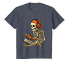 VibeKilla Video Game Halloween Skeleton Gamer Costume T-Shirt - Heather Blue