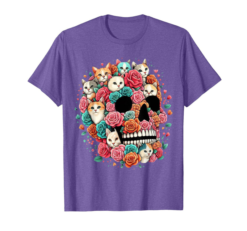 TS - SHOP - Kitty Skeleton Halloween Costume Idea Cat Skull - Kitty Skeleton Halloween Costume Idea T-Shirt - Purple Heather