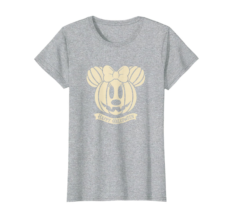 Disney Minnie Mouse Pumpkin Happy Halloween T-Shirt - Heather Grey