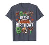 Football Birthday Boy Family Matching Mommy of The Birthday Boy Game Day Football T-Shirt - Heather Blue