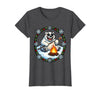 Mademark Polar Bear Sunglasses Roasting Marshmallow Christmas T-Shirt - Dark Heather Grey