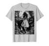 Alice in Wonderland - Down the Rabbit Hole Fantasy Vintage T-Shirt in Silver Grey