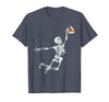 Halloween Shirts Women Men Kids Volleyball Skeleton Halloween Player Catcher Mens Boys Kids T-Shirt - Heather Blue