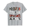 Mademark Horses Over Highways Always Equestrian Design T-Shirt - Heather Grey