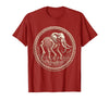 Mademark Elephant Skeleton Mid-Stride Through Tall Grass T-Shirt - Men - Cranberry Red