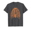 Orange Halloween Rib Cage Ribcage T-Shirt - Dark Heather Grey