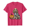Spooky Cocker Spaniel Skeleton Costumes Halloween Cocker Spaniel Skeleton Jack O Lantern Funny Dog Halloween T-Shirt - Red