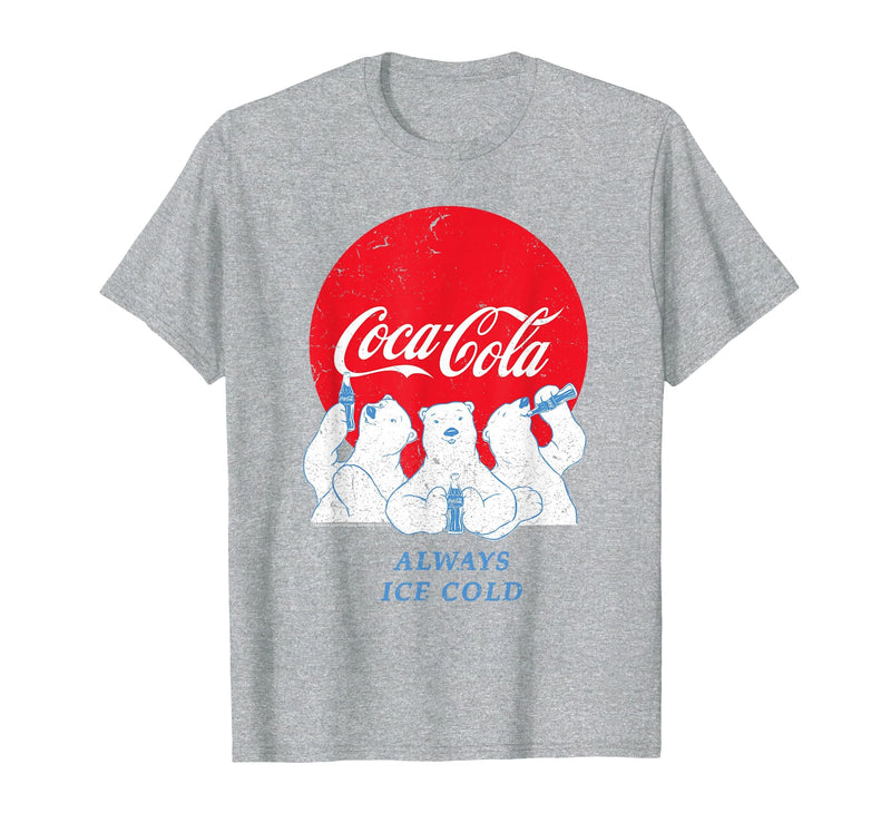 Coca-Cola Coca Cola Always Ice Cold Polar Bears Christmas T-Shirt - Heather Grey