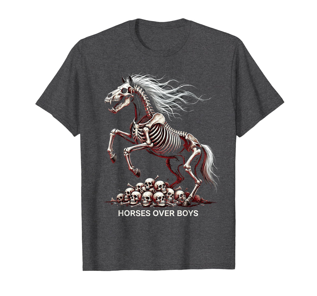 Mademark Horses Over Boys Equestrian Design for Women T-Shirt - Men - Dark Heather Grey