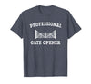 cow apparel Professional gate Opener, Cow Gate Opener T-Shirt - Heather Blue