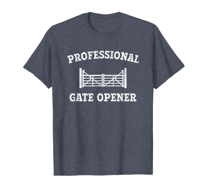 cow apparel Professional gate Opener, Cow Gate Opener T-Shirt - Heather Blue