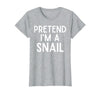 Snail Costume Party Lazy Snail Halloween Costume Pretend I'm A Snail Costume Party Funny Halloween Snail T-Shirt - Heather