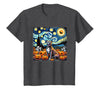 Pitbull Starry Night Tees Starry Night Pitbull Halloween T-Shirt - Dark Heather Grey