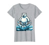 Mademark Polar Bear on Cracking Ice Floe Illustration T-Shirt - Heather Grey