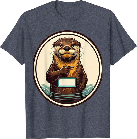 Otter Fan Cheerful Animal Lover Casual Wear T-Shirt - Heather Blue