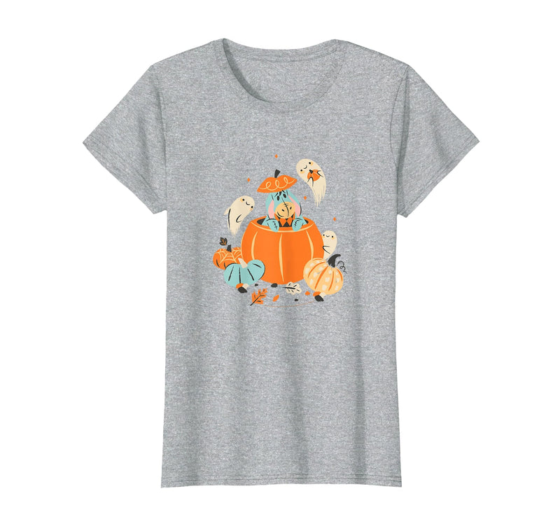 Disney Winnie The Pooh Halloween Cute Eeyore Pumpkin Patch T-Shirt - Heather Grey