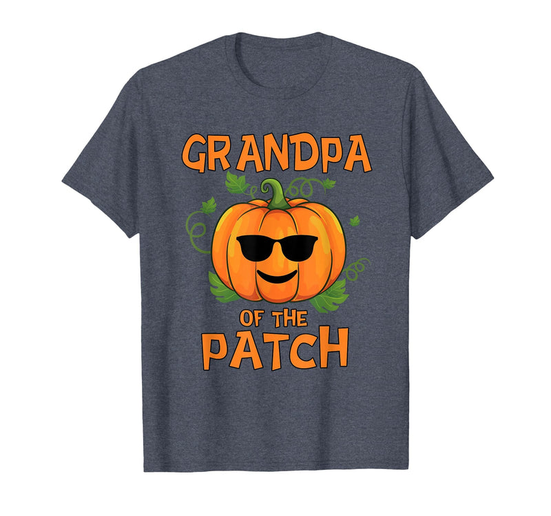 Pumpkin Patch by Blink Imprints Pumpkin Grandpa of the Patch T-Shirt Family Halloween Tee T-Shirt - Heather Blue
