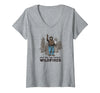 Womens Smokey Bear Only You Can Prevent Wildfires V-Neck T-Shirt - Heather Grey