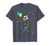 Halloween Tees for Women Men Kids Skeleton Birthday Halloween Costume Boys Teens Girls Kids T-Shirt - Heather Blue