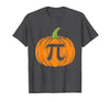 Halloween Tees Women Men Kids Pumpkin Pi Symbol Funny Math Nerd Spooky Halloween Pi Day T-Shirt - Dark Heather Grey
