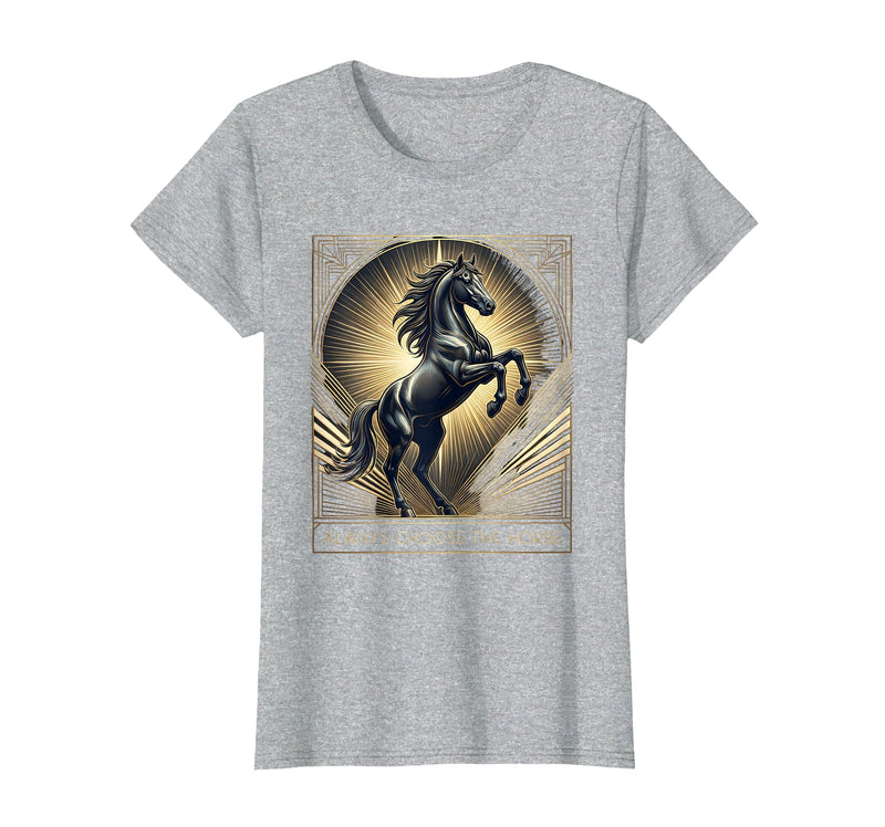 Mademark Always Choose The Horse Women's Equestrian Design T-Shirt - Heather Grey