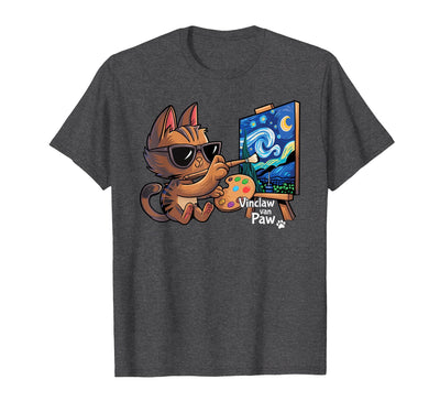 Cat Van Gogh Novelty Clothing Funny Cat Van Gogh Starry Night Meme T-Shirt