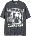 BABATEES U.S.A. MAX-Heavyweight Punk Rock Animals Shaka Wear Oversized 7.5oz Cotton Tshirt - Weimaraner