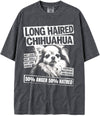 BABATEES U.S.A. MAX-Heavyweight Punk Rock Animals Shaka Wear Oversized 7.5oz Cotton Tshirt - Longhaired Chihuahua