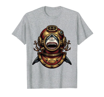 Shark in Vintage Deep-Sea Diving Helmet T-Shirt