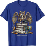 Learning Never Stops Here College Kids Design T-Shirt - Royal Blue