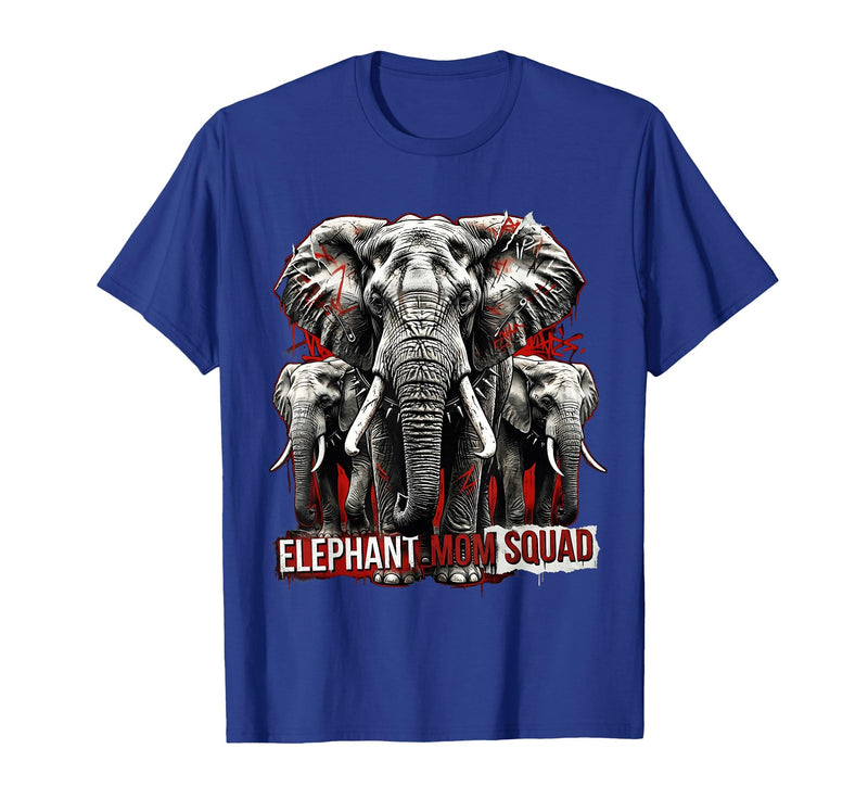 Mademark Elephant Mom Squad Cute Wildlife Design T-Shirt - Men - Royal Blue