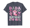 Pink Western Cowgirl Bday Party Family Matching Dada of The Birthday Cow-Girl Rodeo Cowgirl Bday T-Shirt - Heather Blue