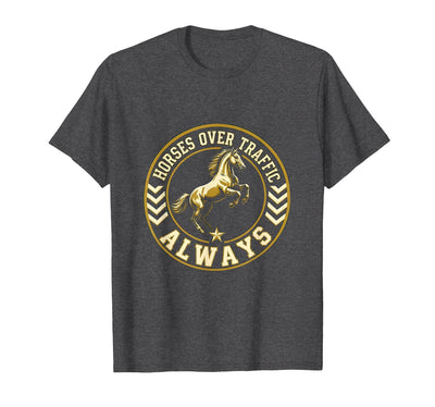 Mademark Horses Over Traffic Always Equestrian Design T-Shirt - Men
