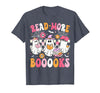 Read More Books Ghost Halloween Teacher Outfits Read More Books Ghosts Reading Book Funny Teacher Halloween T-Shirt -