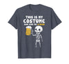 Halloween Tees Women Men Kids This is My Costume Beer Halloween Party Drinking Dad Mens T-Shirt - Heather Blue