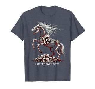 Mademark Horses Over Boys Equestrian Design for Women T-Shirt - Men - Heather Blue