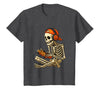 VibeKilla Video Game Halloween Skeleton Gamer Costume T-Shirt - Dark Heather Grey