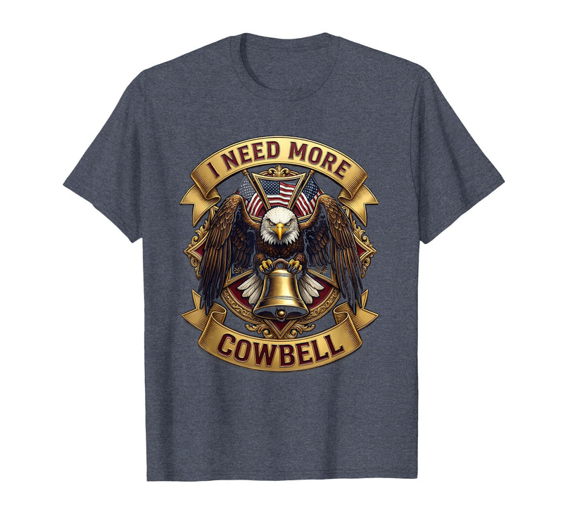 Mademark I Need More Cowbell Funny Music Design T-Shirt - Heather Blue