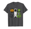 Halloween Tees for Women Men Kids Skeleton Cat Pumpkin Ghost Halloween Kitty Meow Girl Boy Kid T-Shirt - Dark Heather Grey