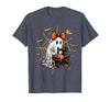 Ghost Quilter Sewing Halloween Costume Cute Ghost Quilter Sewing Halloween Scary Costume Retro T-Shirt - Heather Blue