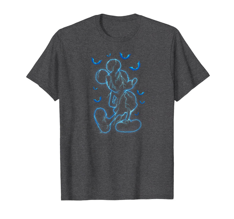 Disney - Mickey Lightning Halloween T-Shirt - Dark Heather Grey