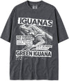 BABATEES U.S.A. MAX-Heavyweight Punk Rock Animals Shaka Wear Oversized 7.5oz Cotton Tshirt - Iguanas