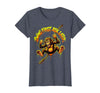 Mademark Swing First Ask Later Funny Monkey Design T-Shirt - Women - Heather Blue