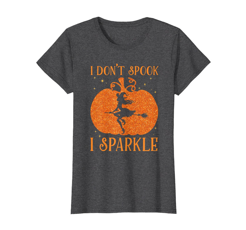 PDUS32 I Don't Spook I Sparkle Funny Halloween I Don't Spook I Sparkle Funny Halloween Girl Witch Pumpkin T-Shirt - Dark